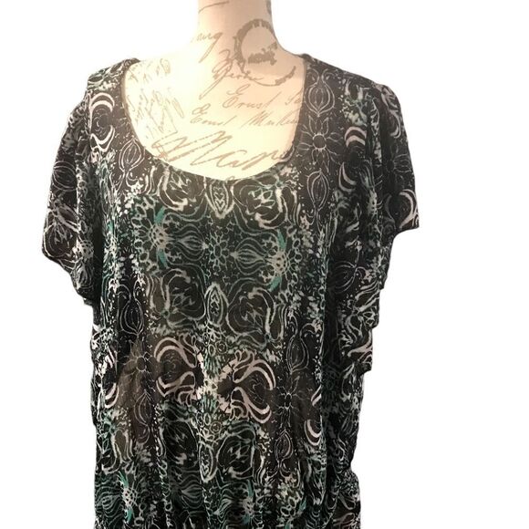 Faded glory size 4X sheer abstract blouse - Picture 7 of 10